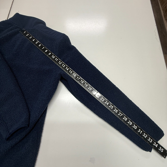 Under Armour Golf Sweater Large Blue Fleece Pile Half Snap T Pullover Loose Fit - Picture 4 of 12